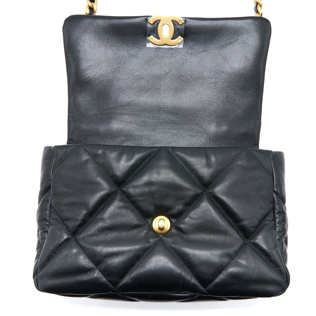 CHANEL MEDIUM 19 BAG GOATSKIN BLACK MULTICOLOUR HARDWARE