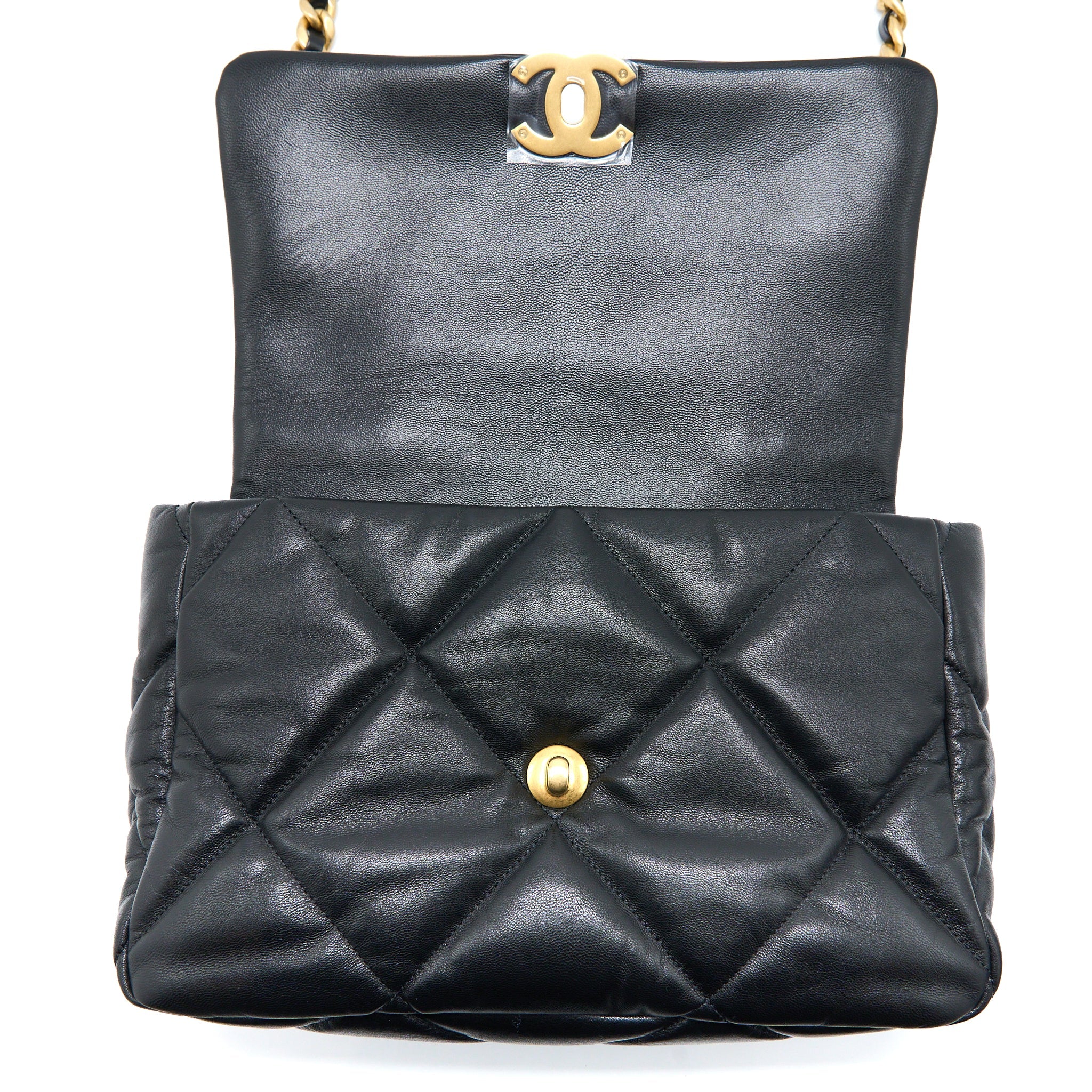 CHANEL MEDIUM 19 BAG GOATSKIN BLACK MULTICOLOUR HARDWARE