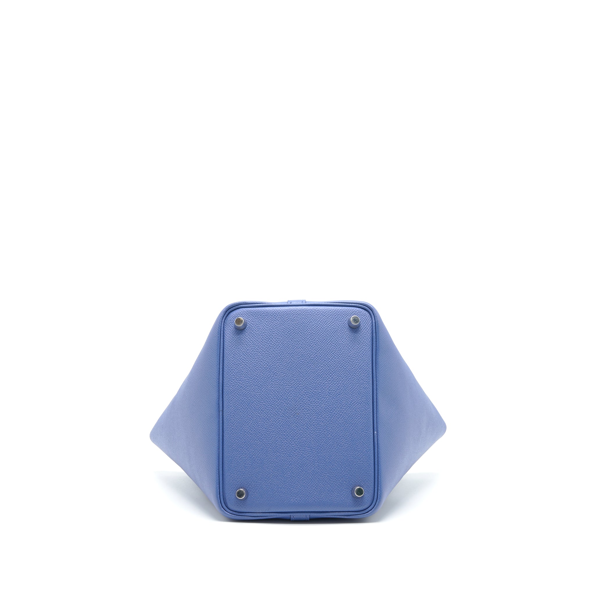 HERMES TRESSAGE DE CUIR PICOTIN 18 LOCK BAG EPSOM BLUE BRIGHTON SHW