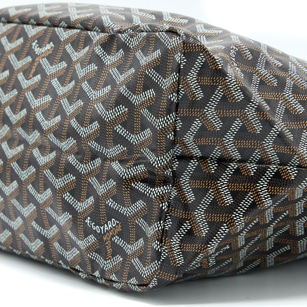 GOYARD SAINT LOUIS PM TOTE BAG GOYARDINE CANVAS BLACK