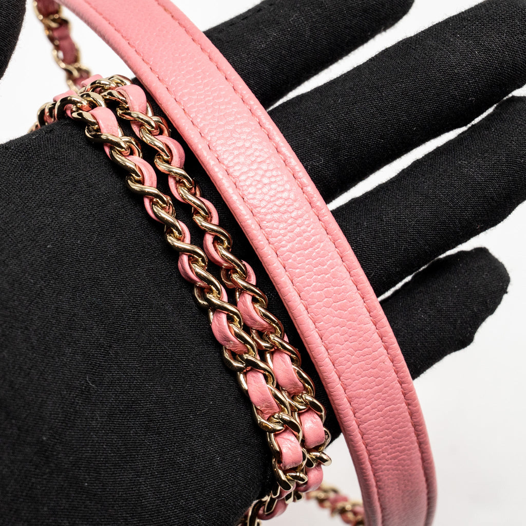 CHANEL SMALL BUSINESS AFFINITY CAVIAR PINK LGHW(MICROCHIP)