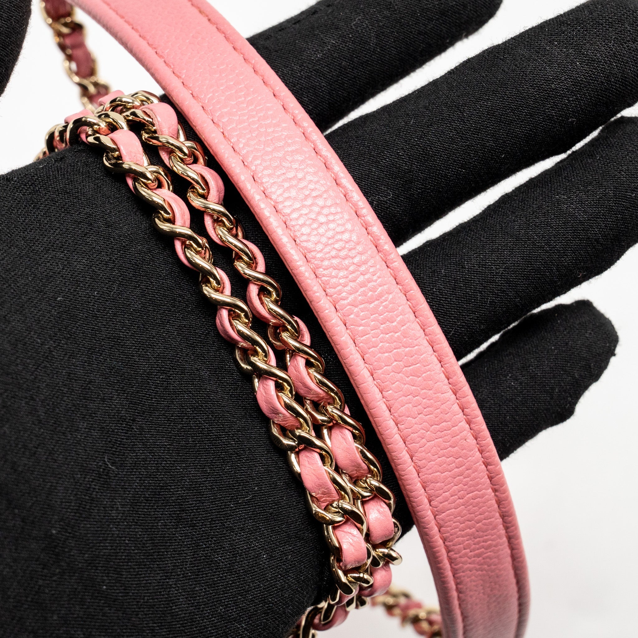 CHANEL SMALL BUSINESS AFFINITY CAVIAR PINK LGHW(MICROCHIP)