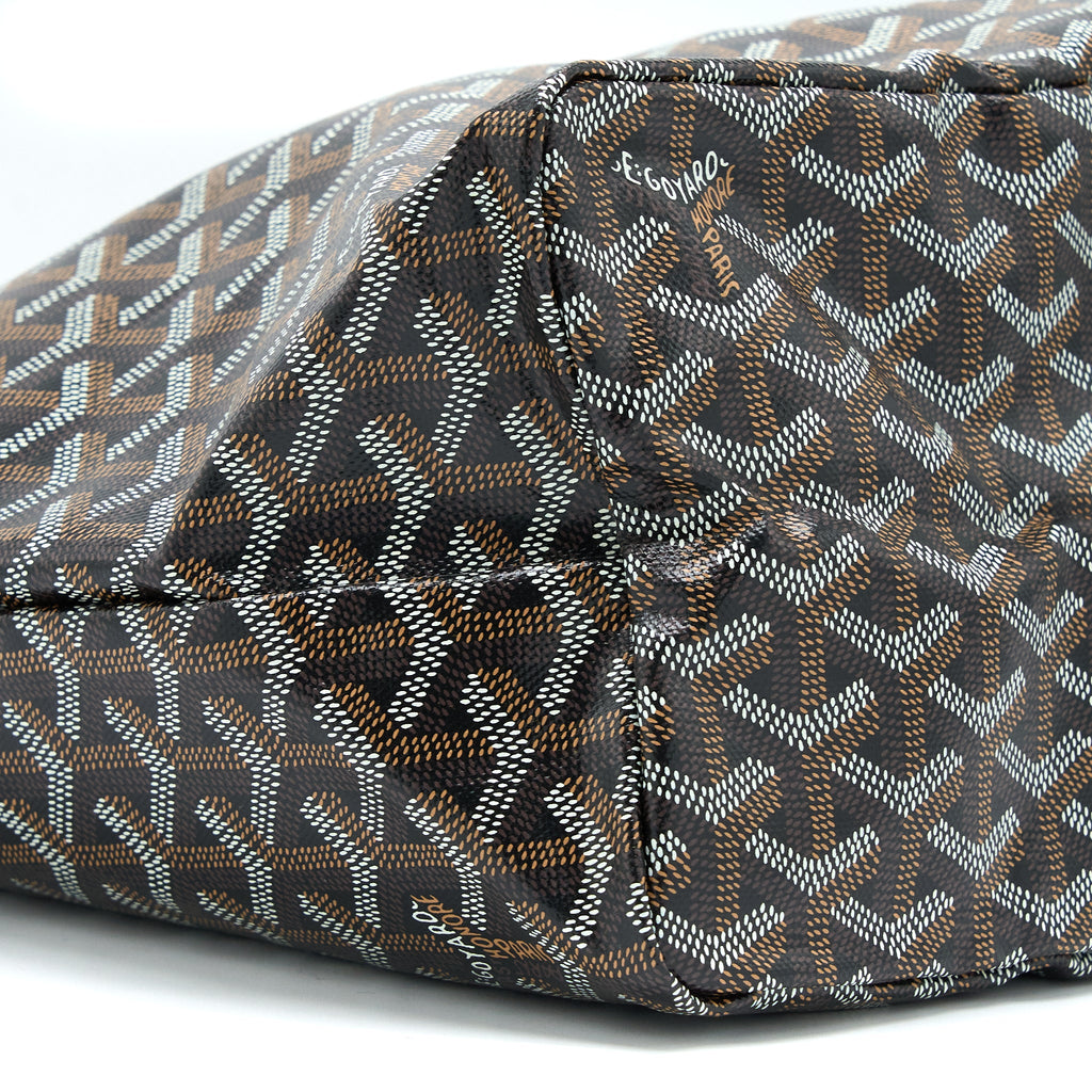 GOYARD SAINT LOUIS PM TOTE BAG GOYARDINE CANVAS BLACK