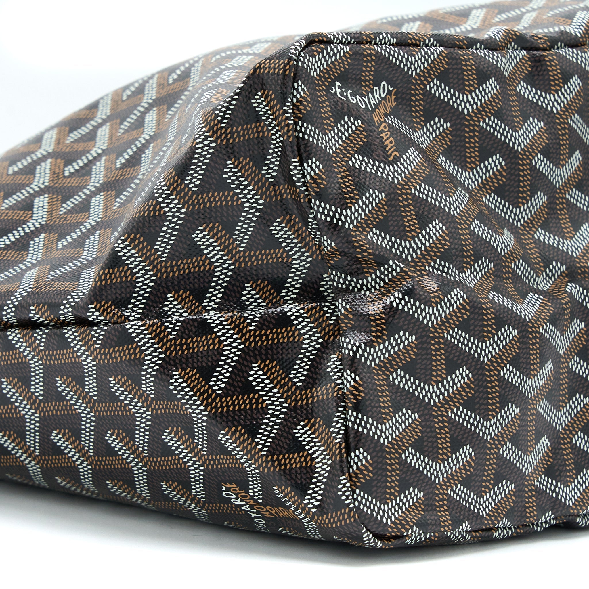 GOYARD SAINT LOUIS PM TOTE BAG GOYARDINE CANVAS BLACK