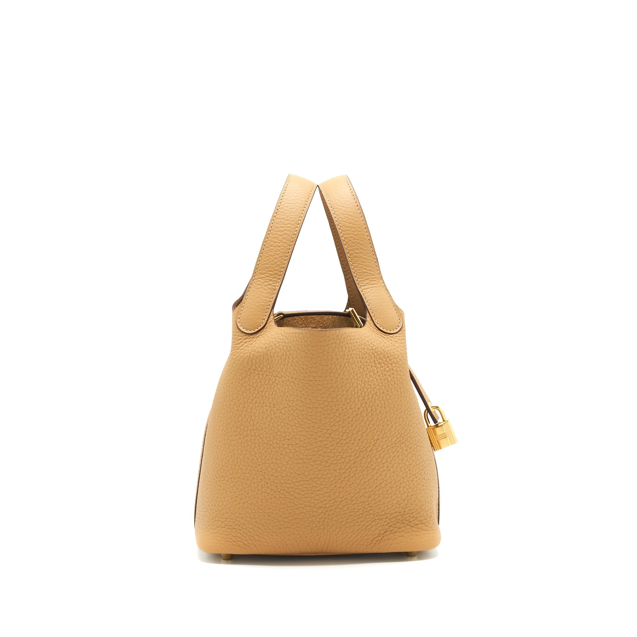 HERMES PICOTIN 18 LOCK BAG BISCUIT GHW