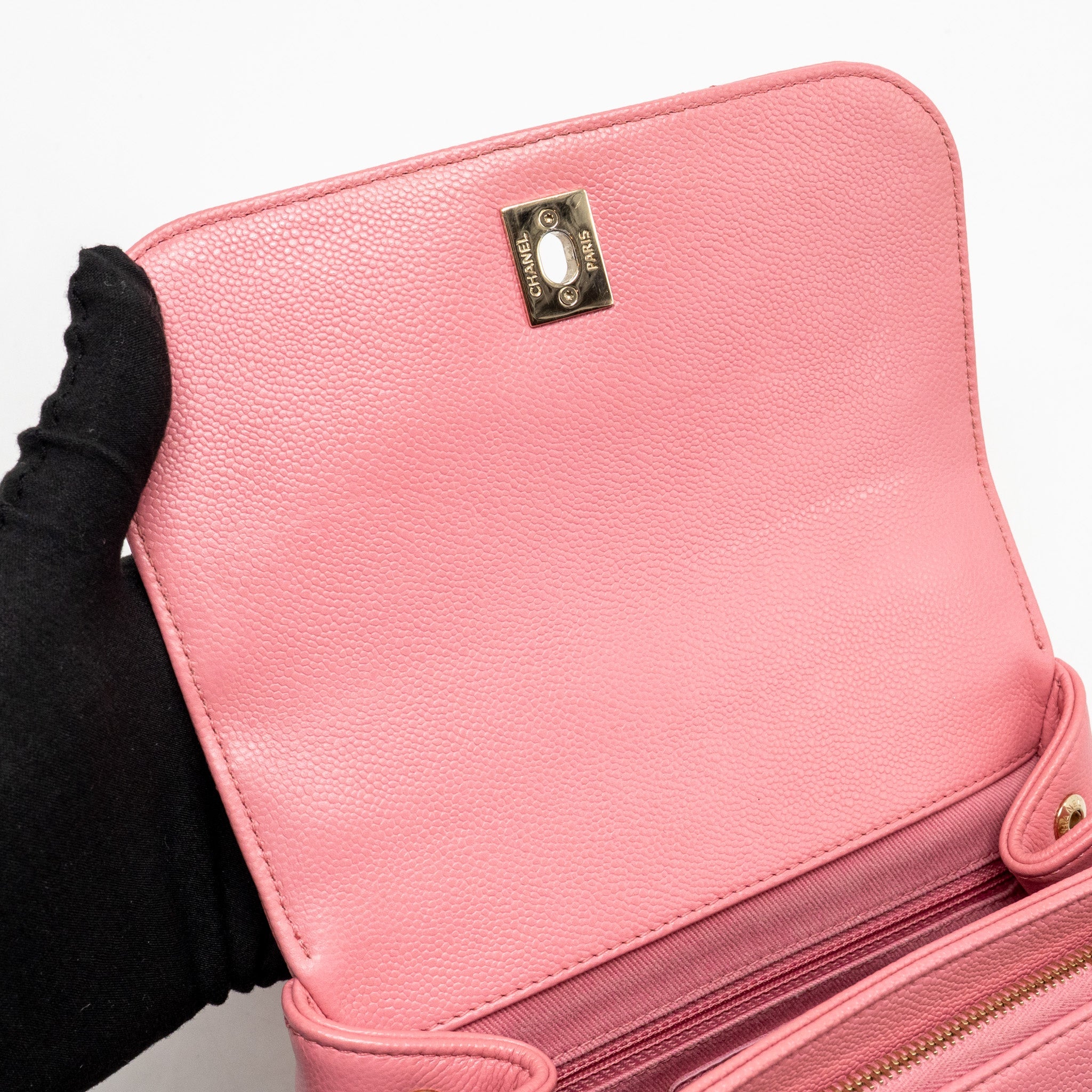 CHANEL SMALL BUSINESS AFFINITY CAVIAR PINK LGHW(MICROCHIP)