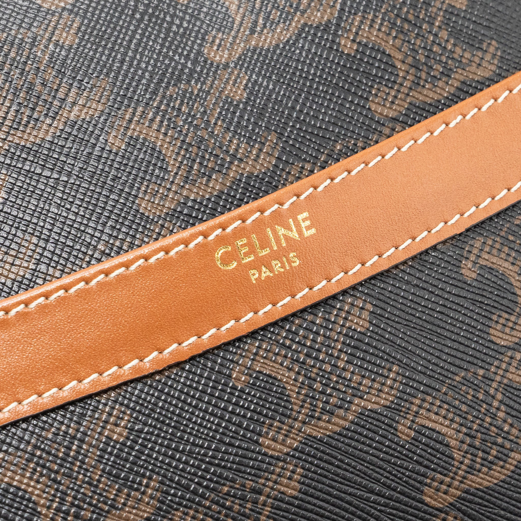 CELINE PATAPANS BAG TRIOMPHE CANVAS/LEATHER BROWN GHW