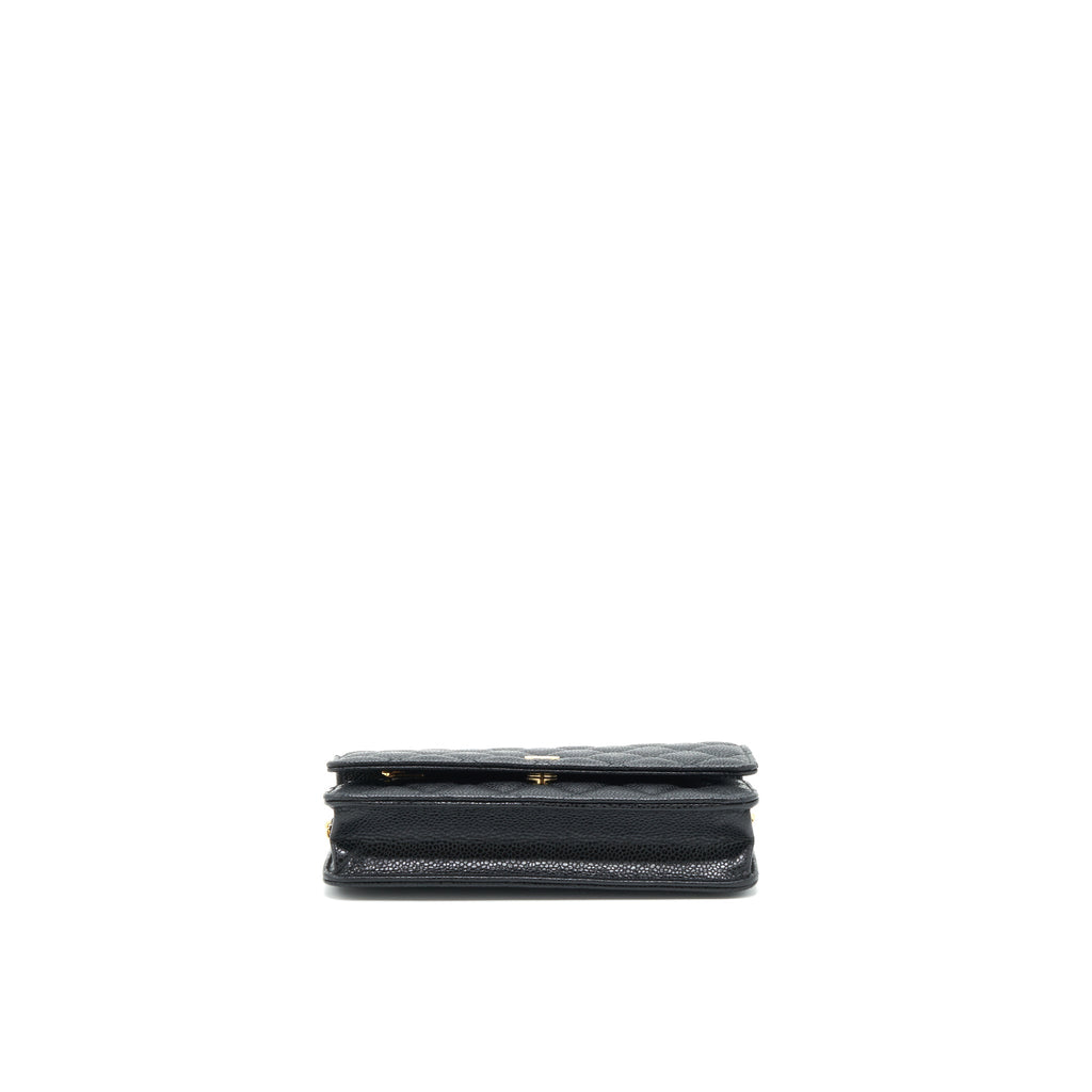 CHANEL CLASSIC WALLET ON CHAIN CAVIAR BLACK GHW