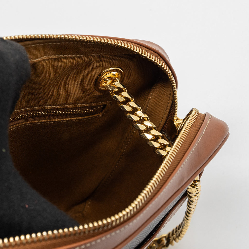 CELINE PATAPANS BAG TRIOMPHE CANVAS/LEATHER BROWN GHW