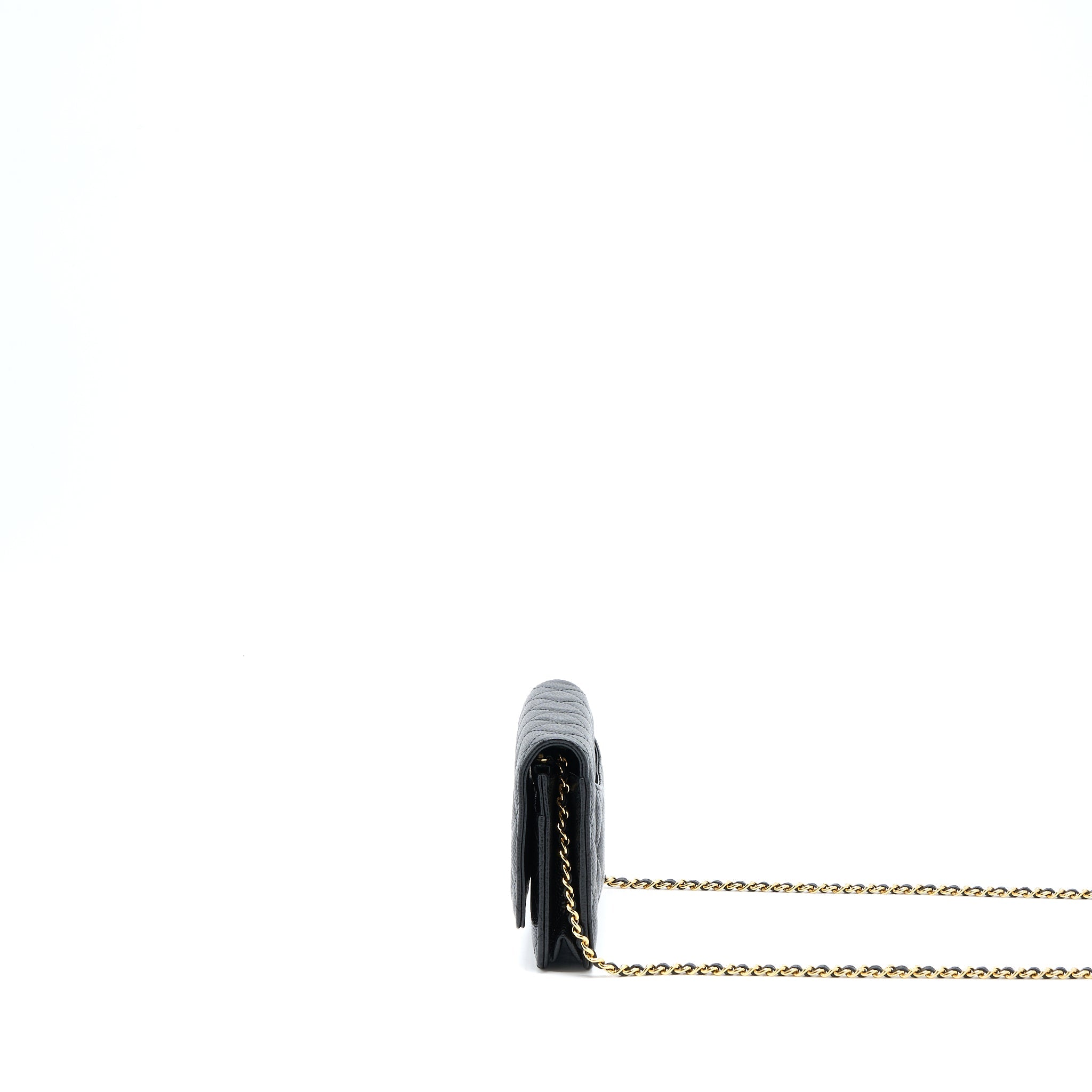 CHANEL CLASSIC WALLET ON CHAIN CAVIAR BLACK GHW