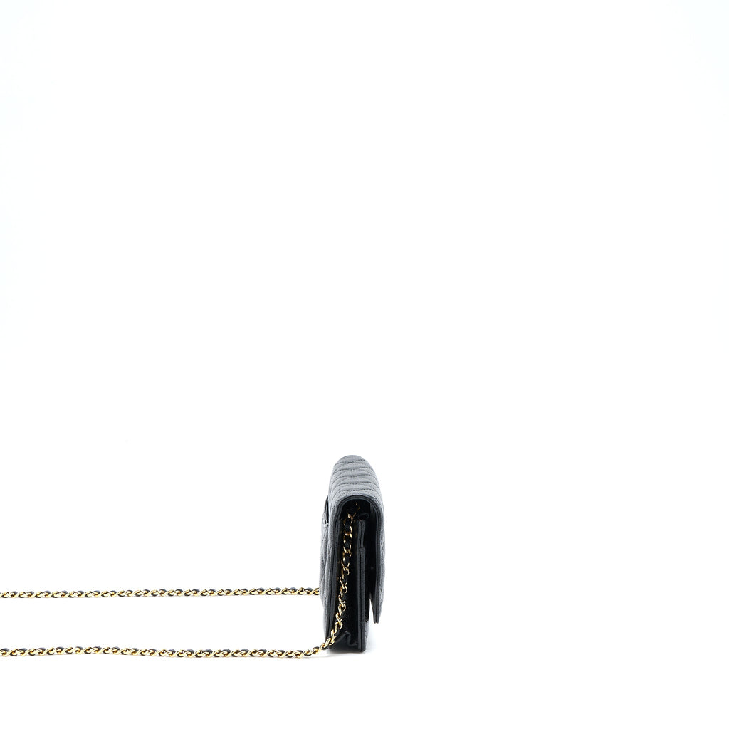 CHANEL CLASSIC WALLET ON CHAIN CAVIAR BLACK GHW