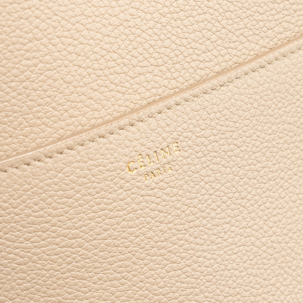 CELINE SANGLE BUCKET BAG CALFSKIN LIGHT GREY GHW
