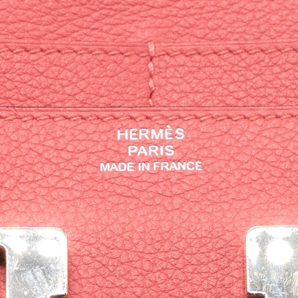 HERMES CONSTANCE COMPACT WALLET EVERCOLOR ROSE AZALEE SHW