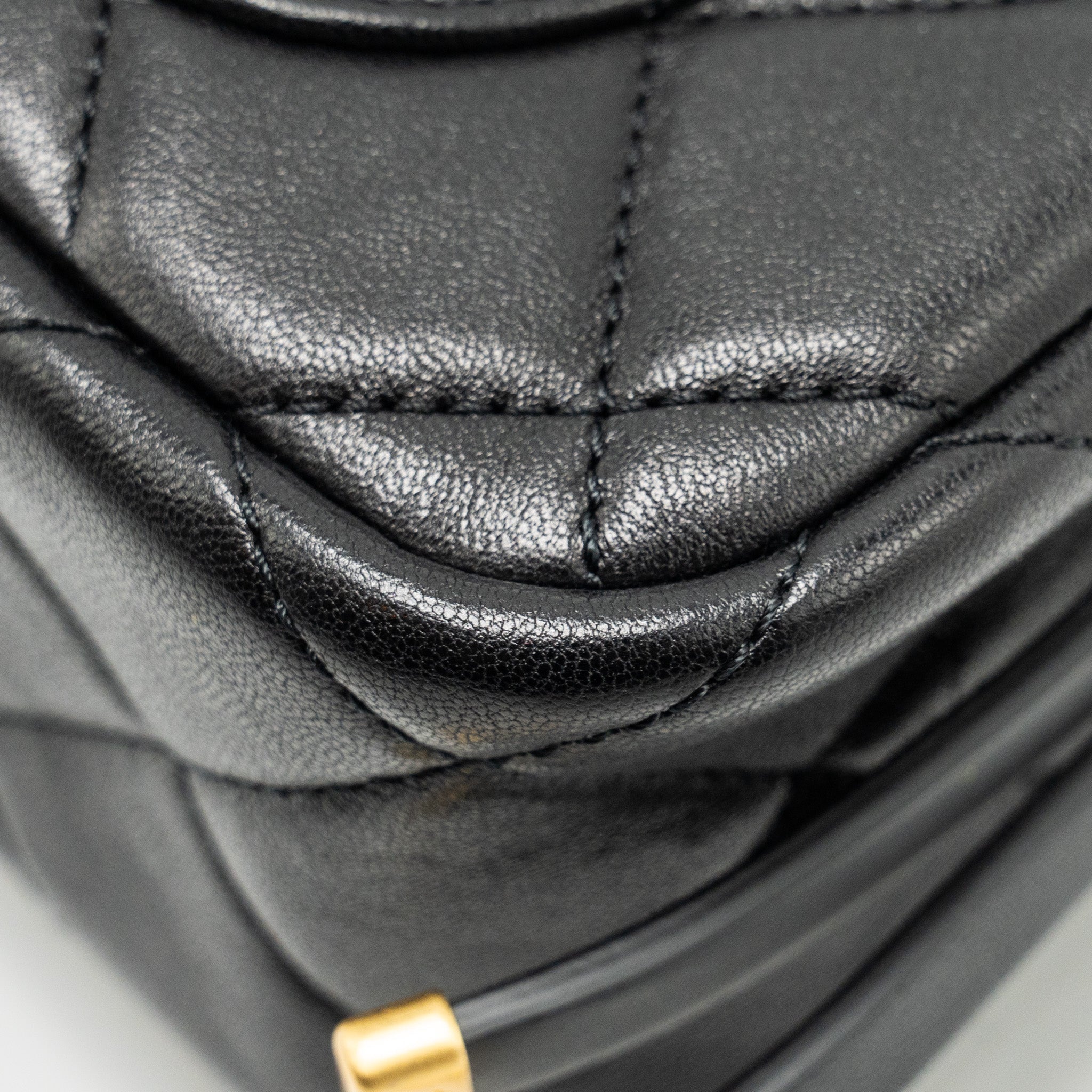 CHANEL 23B DETAIL CHAINS QUILTED FLAP BAG LAMBSKIN BLACK GHW(MICROCHIP)