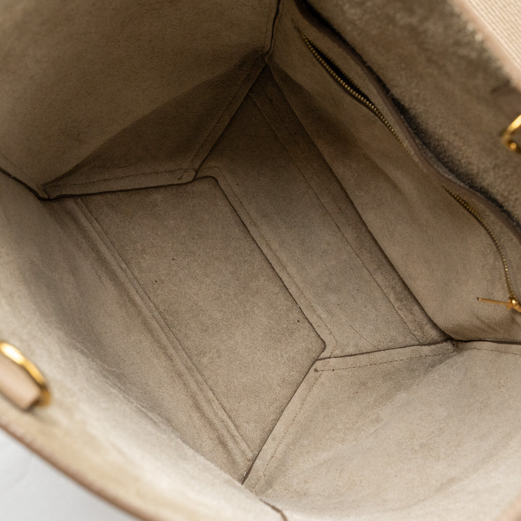 CELINE SANGLE BUCKET BAG CALFSKIN LIGHT GREY GHW