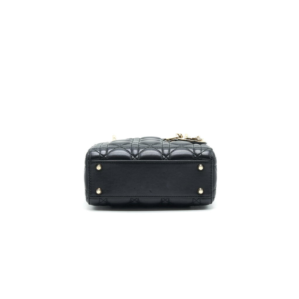 DIOR MINI LADY DIOR LAMBSKIN BLACK WITH GHW