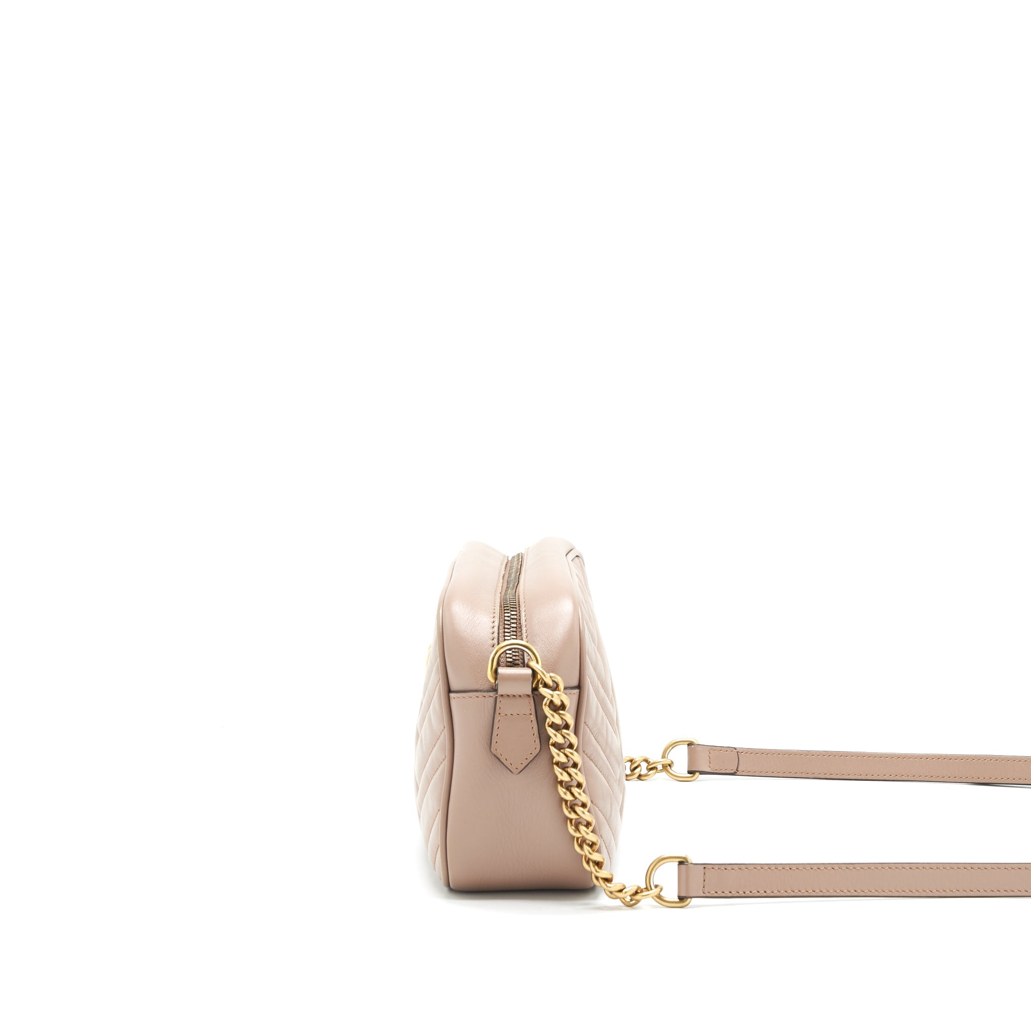 GUCCI GG MARMONT SMALL MATELASSE CAMERA BAG BEIGE GHW