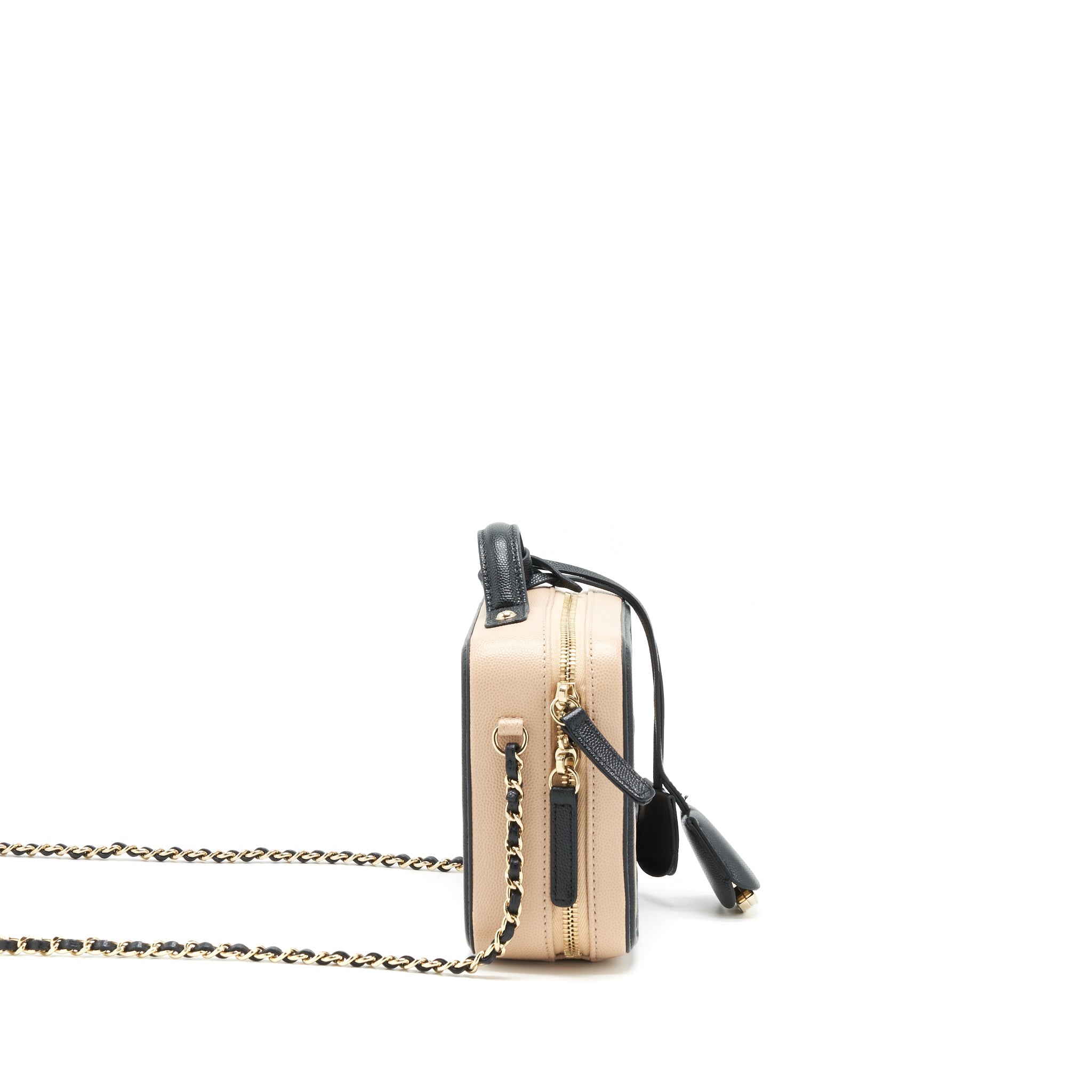 CHANEL VANITY FILIGREE CAVIAR BEIGE&BLACK LGHW