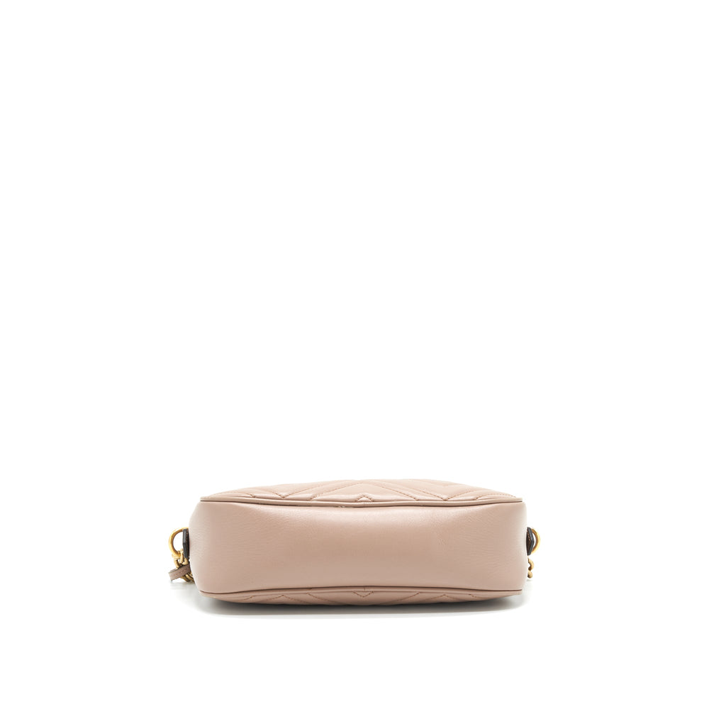 GUCCI GG MARMONT SMALL MATELASSE CAMERA BAG BEIGE GHW