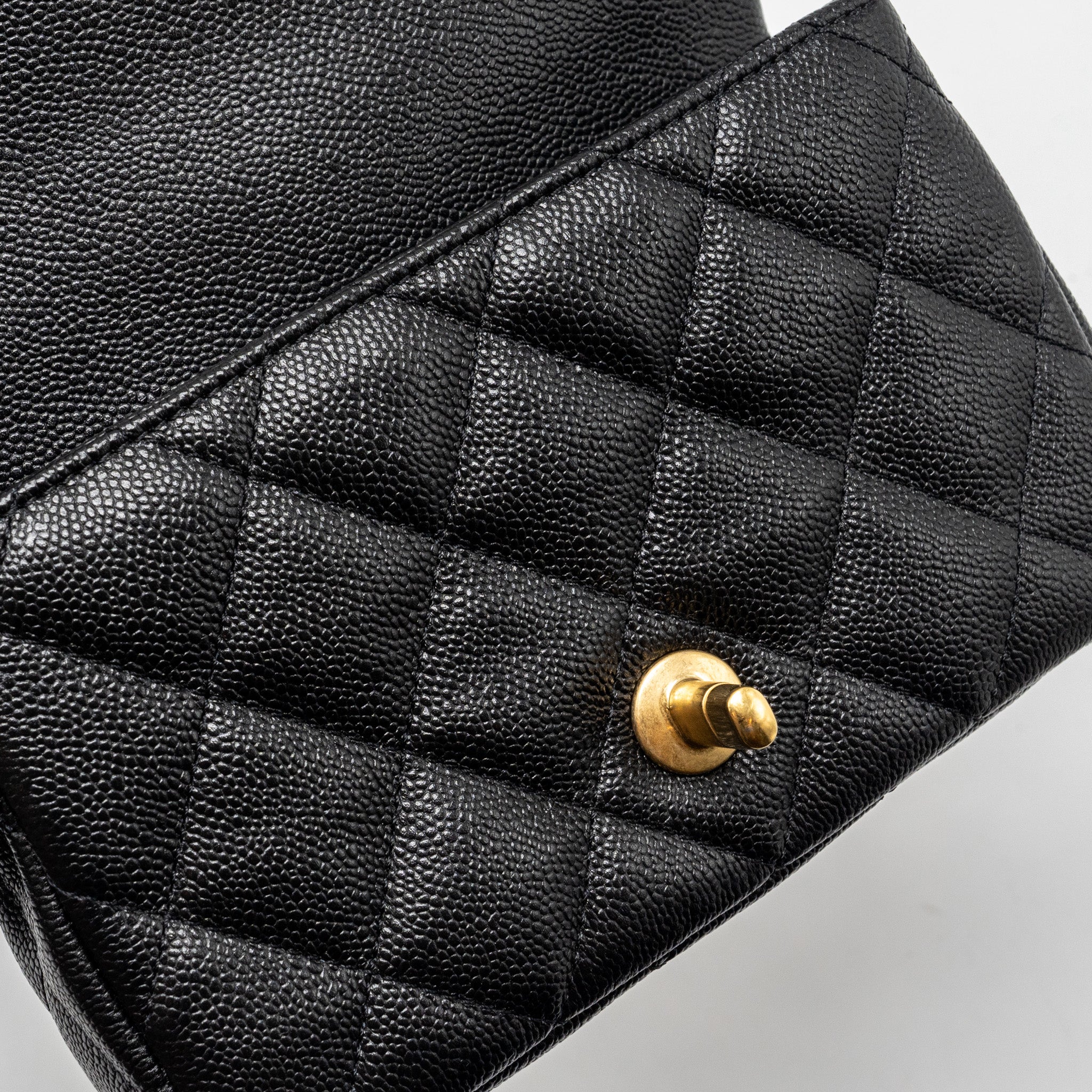CHANEL 23P MINI COCO LOVE FLAP BAG CAVIAR BLACK GHW (MICROCHIP)