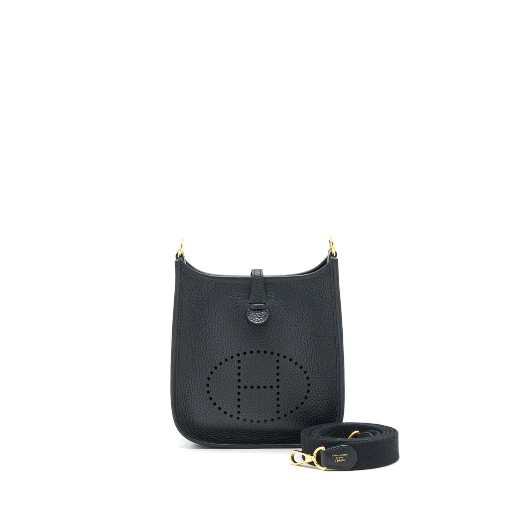 HERMES MINI EVELYNE BLACK GHW