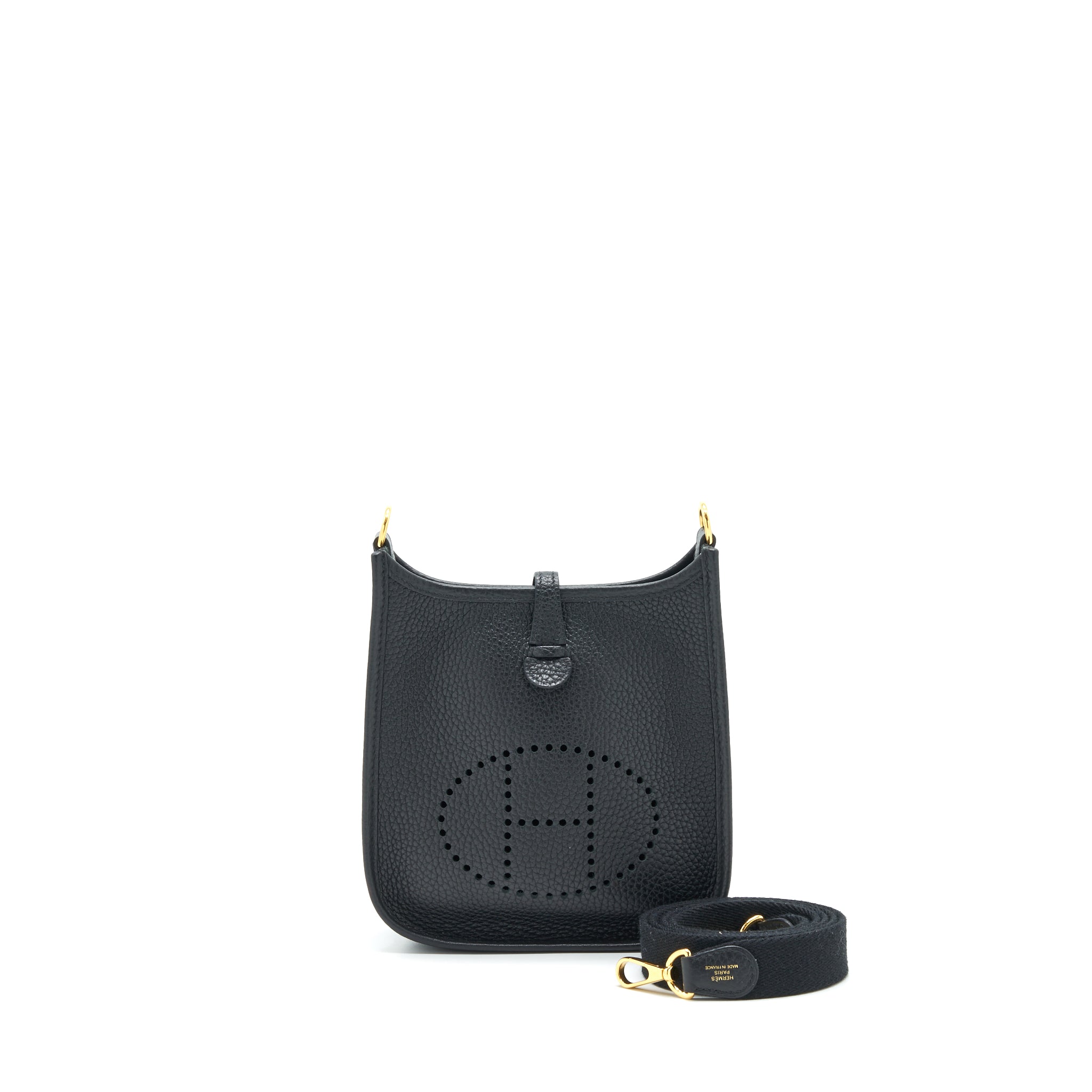 HERMES MINI EVELYNE BLACK GHW