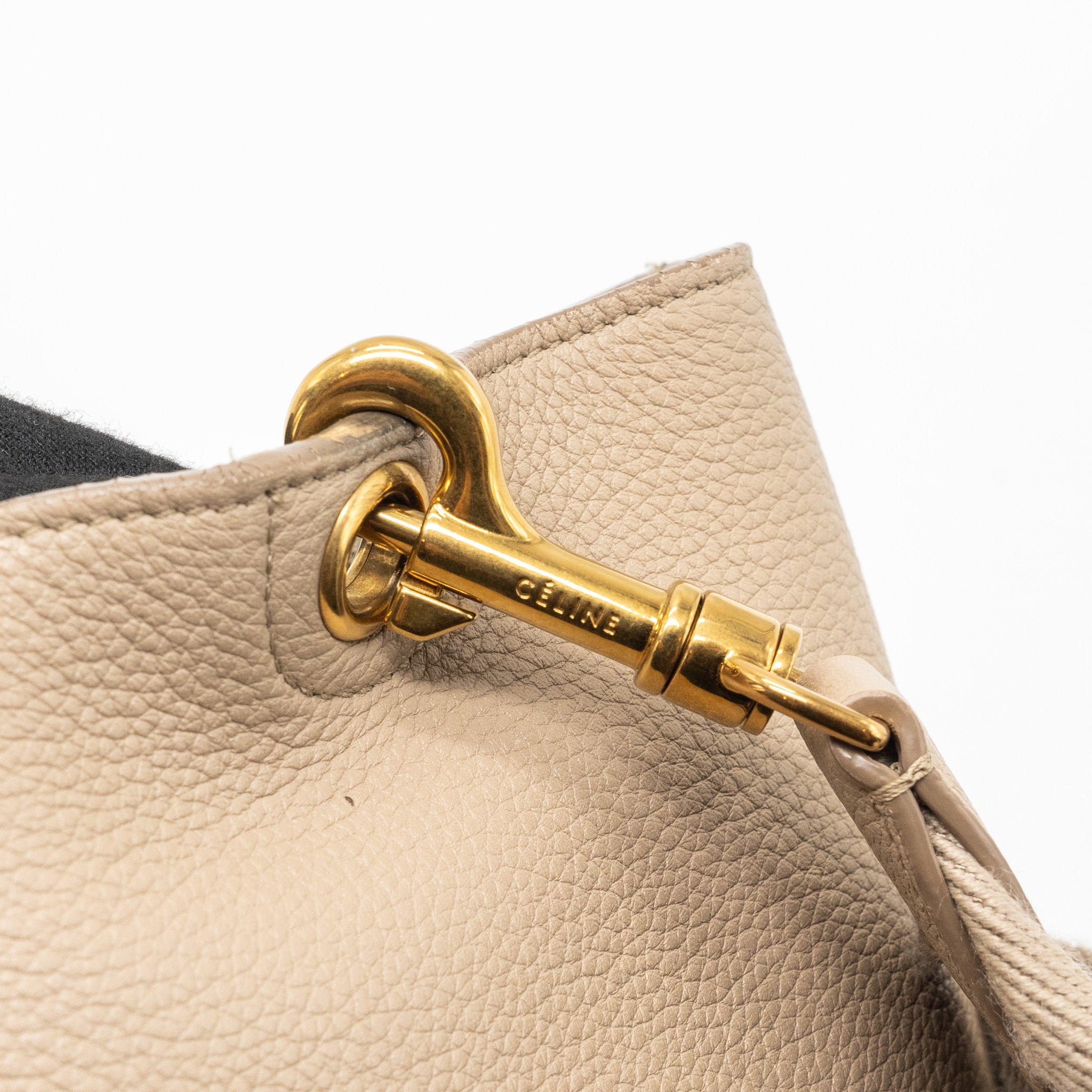 CELINE SANGLE BUCKET BAG CALFSKIN LIGHT GREY GHW