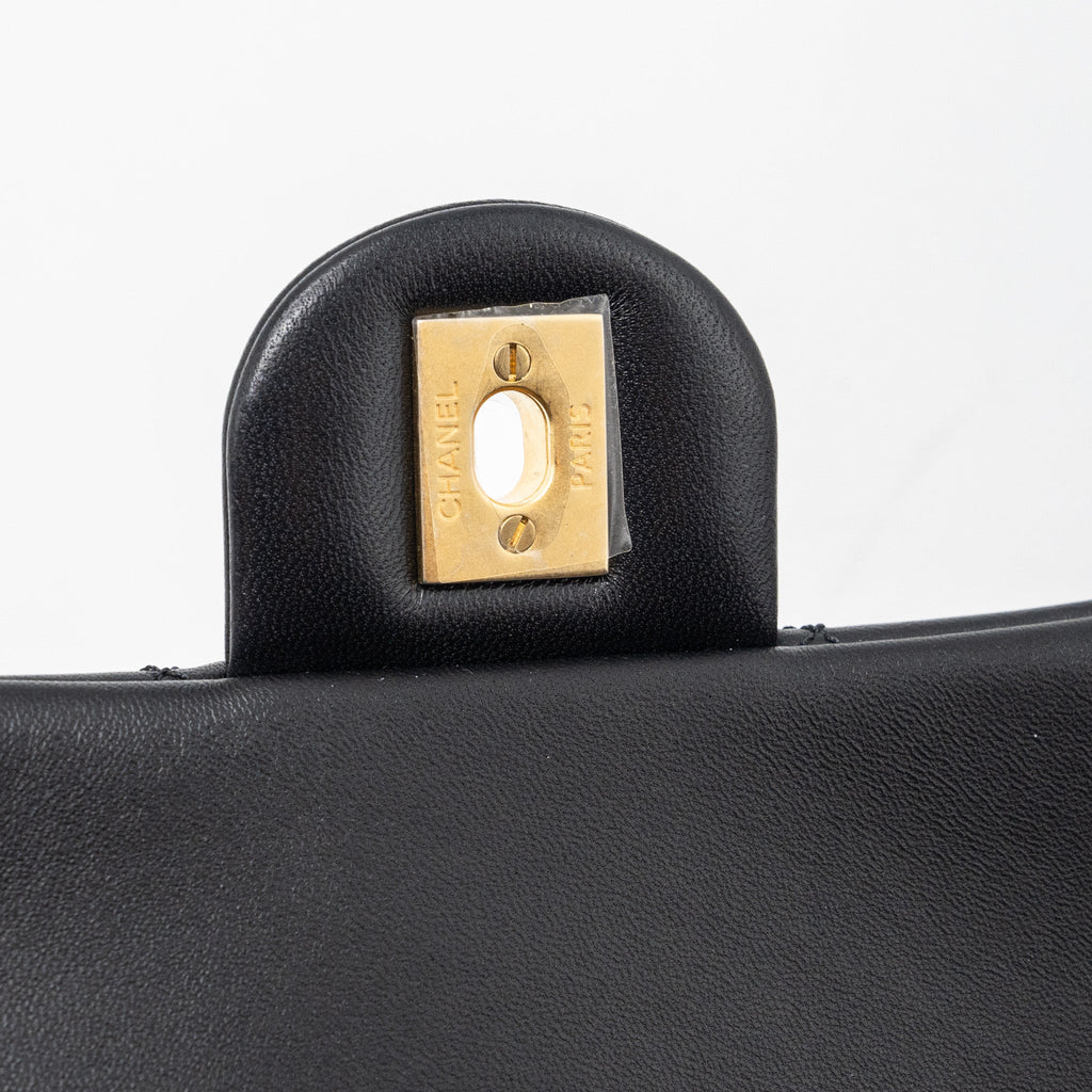 CHANEL PEARL CRUSH MINI RECTANGULAR LAMBSKIN BLACK BRUSHED GHW(MICROCHIP)