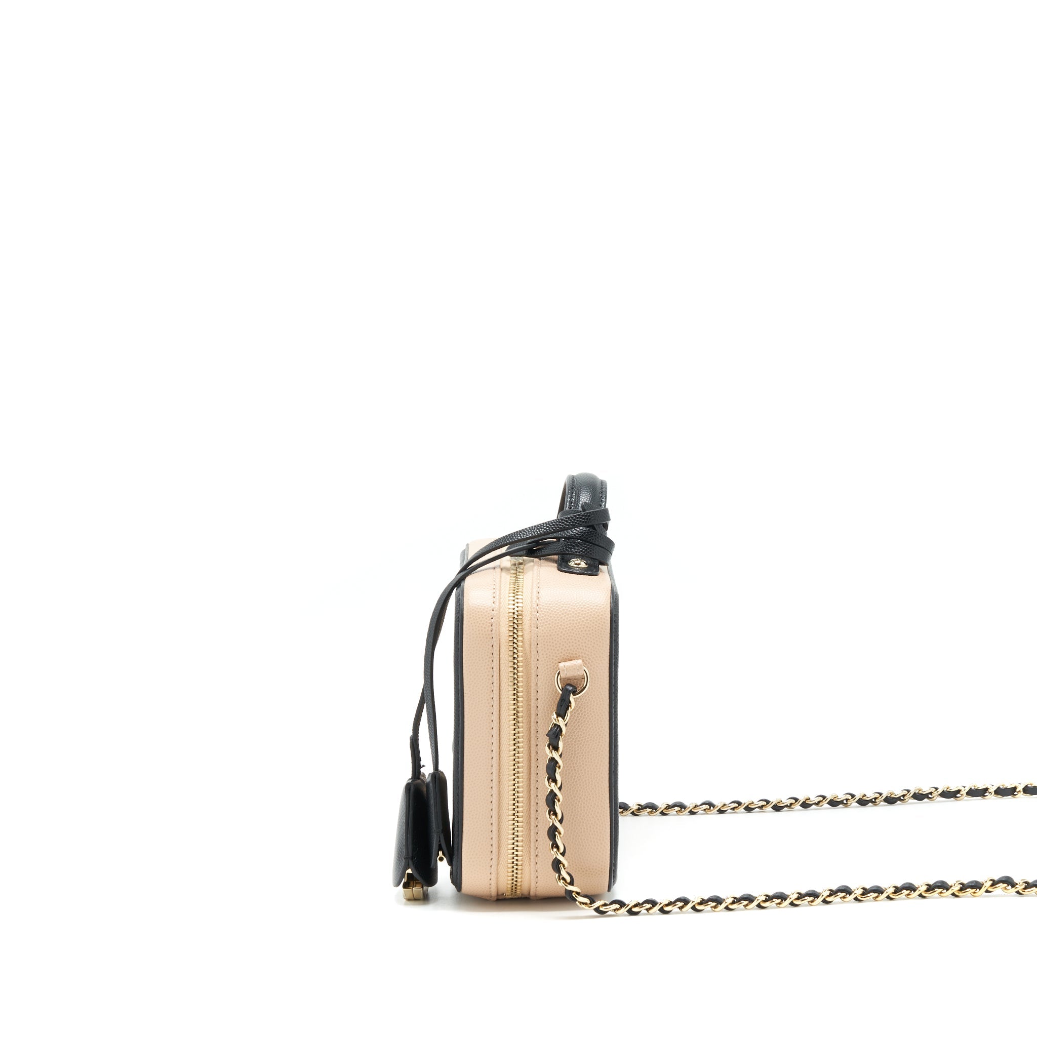 CHANEL VANITY FILIGREE CAVIAR BEIGE&BLACK LGHW