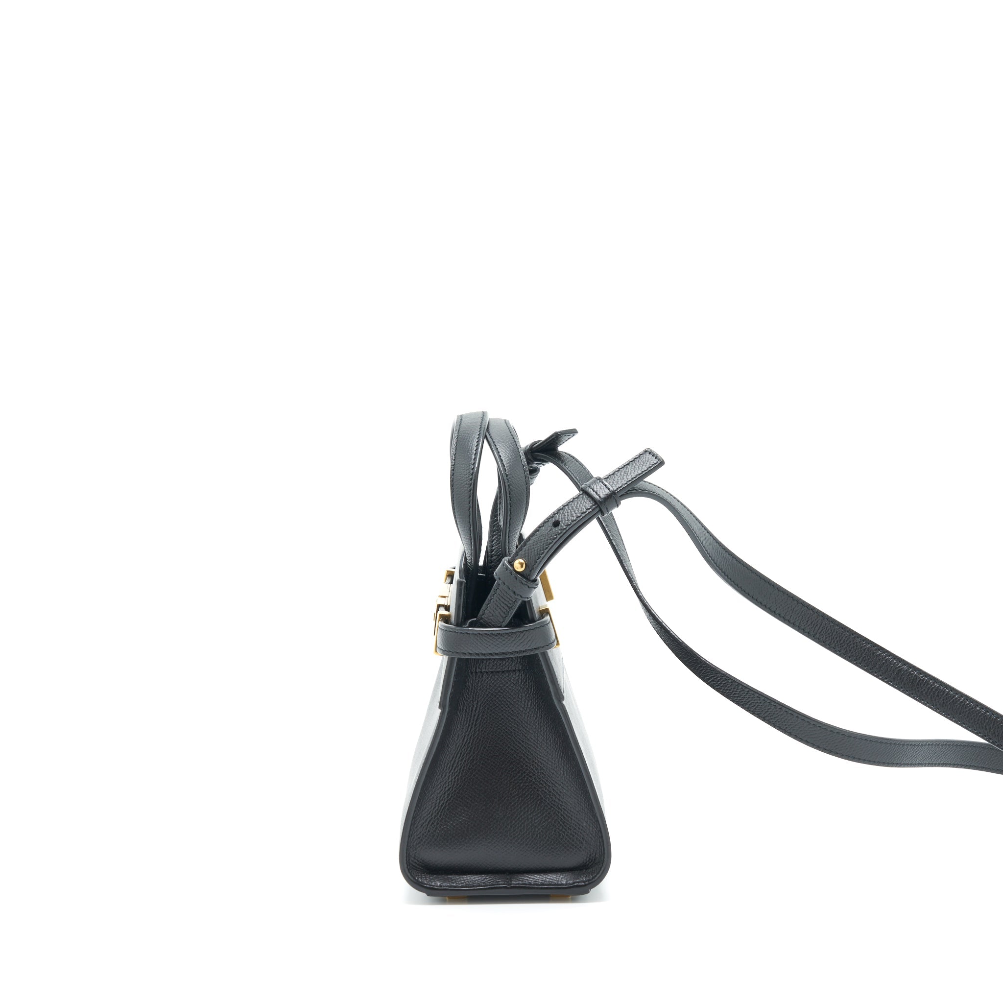 SAINT LAURENT/YSL MANHATTAN NANO SHOPPING BAG CALFSKIN BLACK GHW