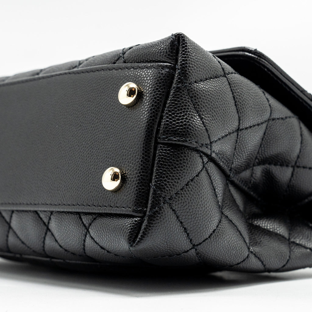 CHANEL SMALL COCO HANDLE CAVIAR BLACK LGHW (MICROCHIP)