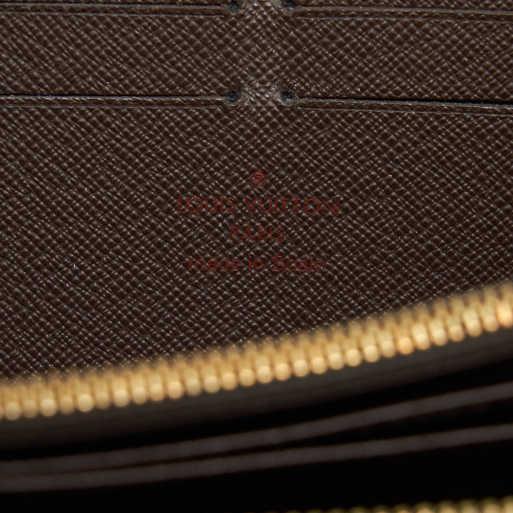 LOUIS VUITTON ZIPPER LONG WALLET DAMIER EBENE GHW