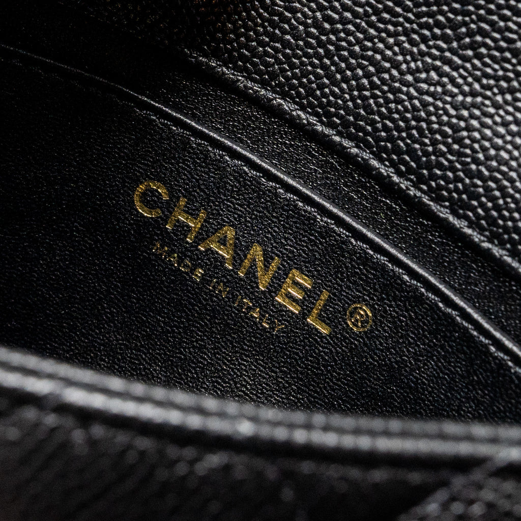 CHANEL 23P MINI COCO LOVE FLAP BAG CAVIAR BLACK GHW (MICROCHIP)