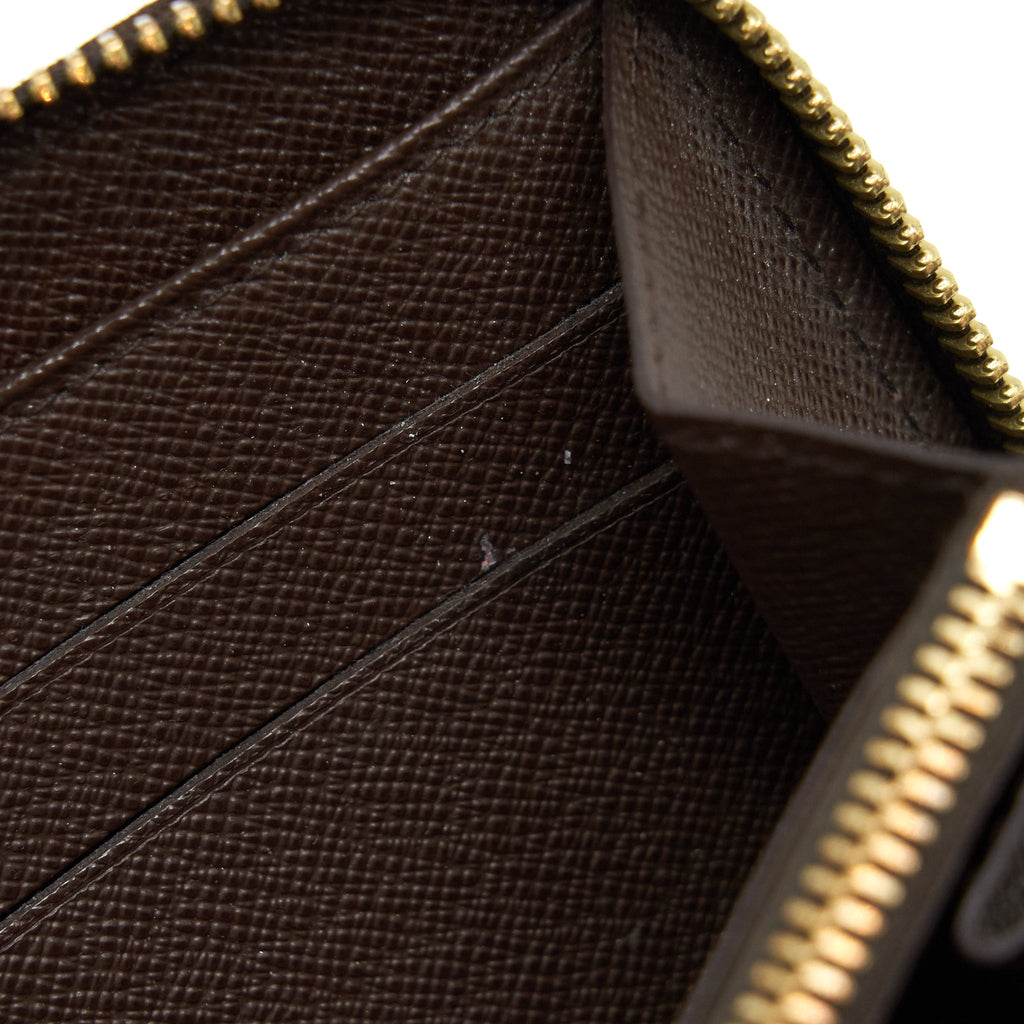 LOUIS VUITTON ZIPPER LONG WALLET DAMIER EBENE GHW