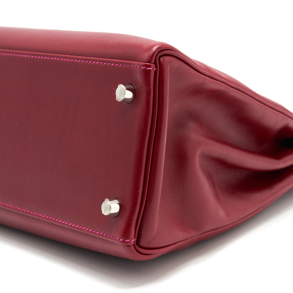 HERMES KELLY 32 BOX LEATHER RED/ PINK SHW