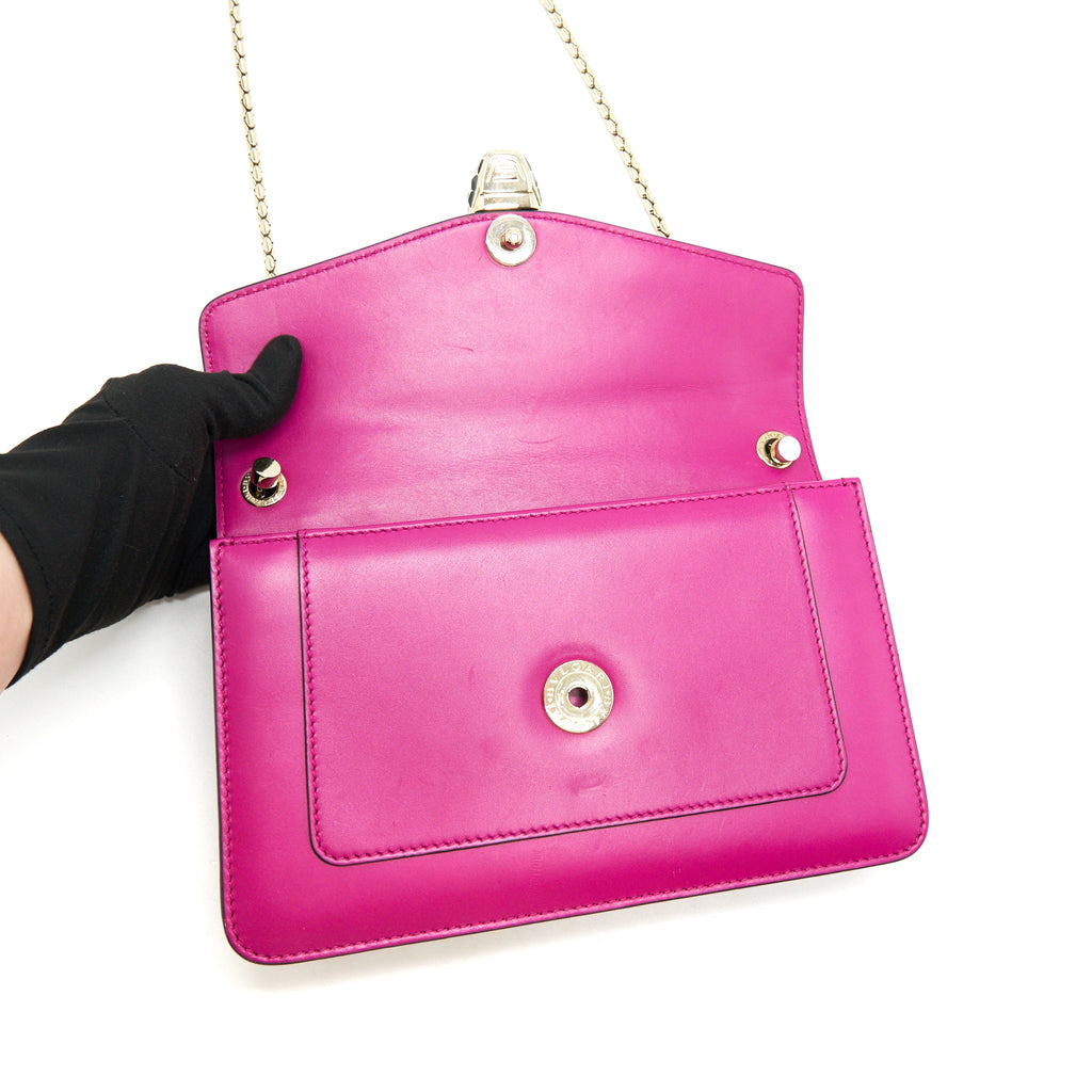 BVLGARI SERPENTI FOREVER CROSSBODY FLAP BAG IN DARK PINK