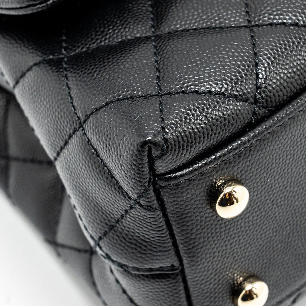 CHANEL SMALL COCO HANDLE CAVIAR BLACK LGHW (MICROCHIP)