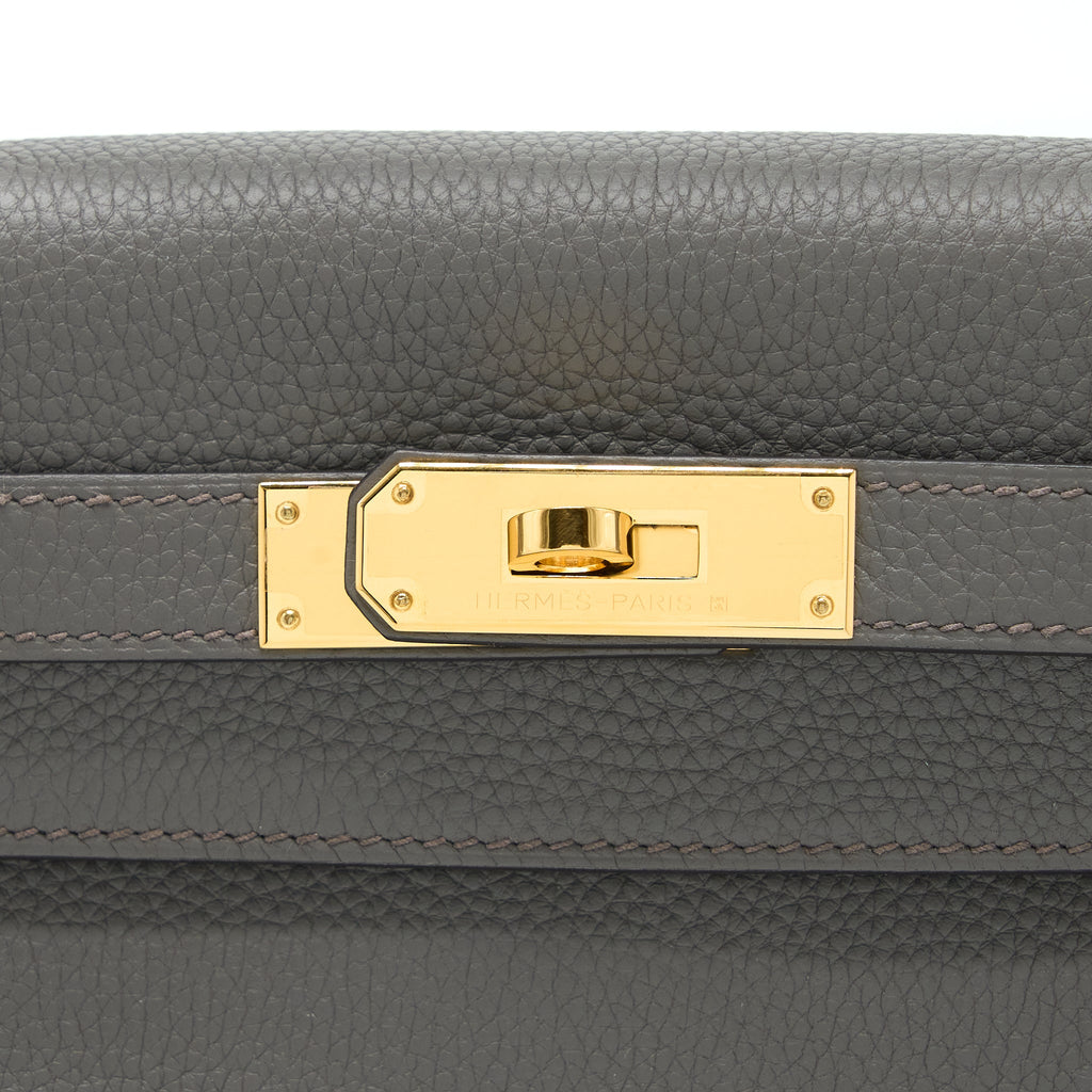 HERMES KELLY 28 TOGO GRIS ETAIN GHW