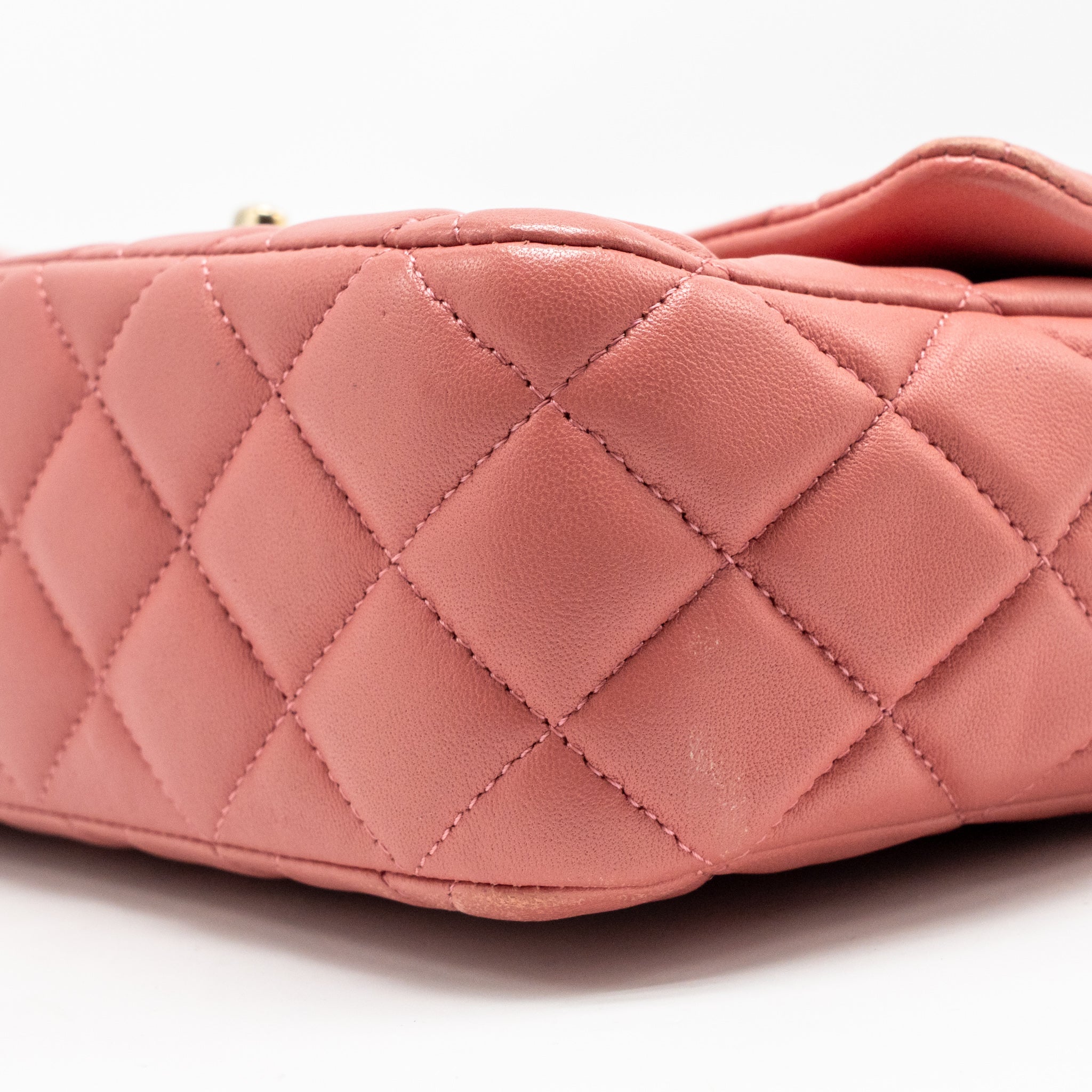 CHANEL CHARM CHAIN QUILTED FLAP BAG LAMBSKIN PINK LGHW