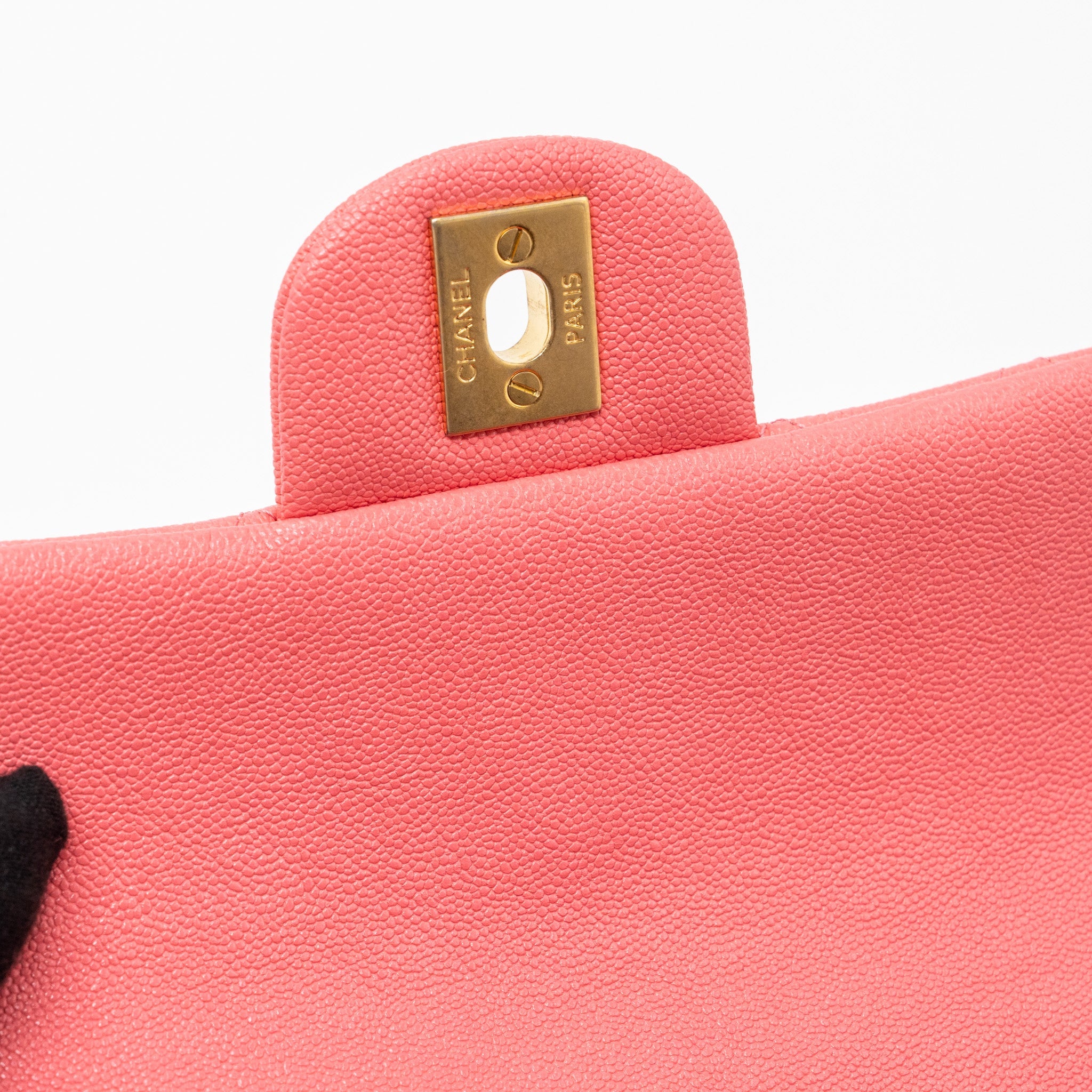 CHANEL TOP HANDLE MINI RECTANGULAR FLAP BAG CAVIAR PINK GHW