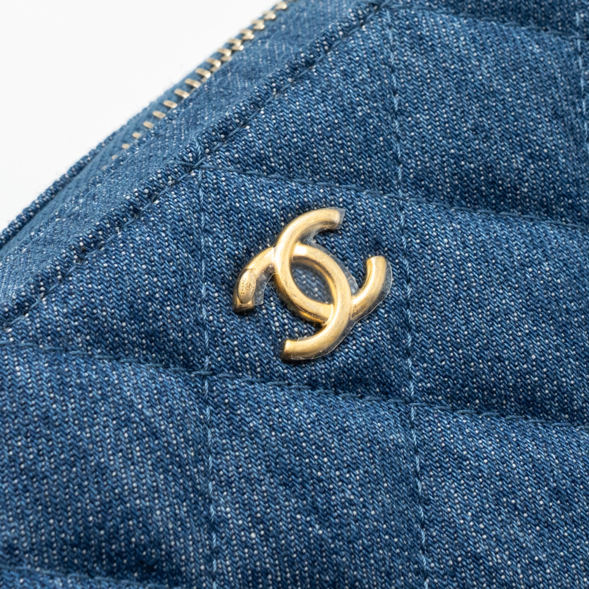 CHANEL PEARL CRUSH CAMERA BAG DENIM BLUE GHW