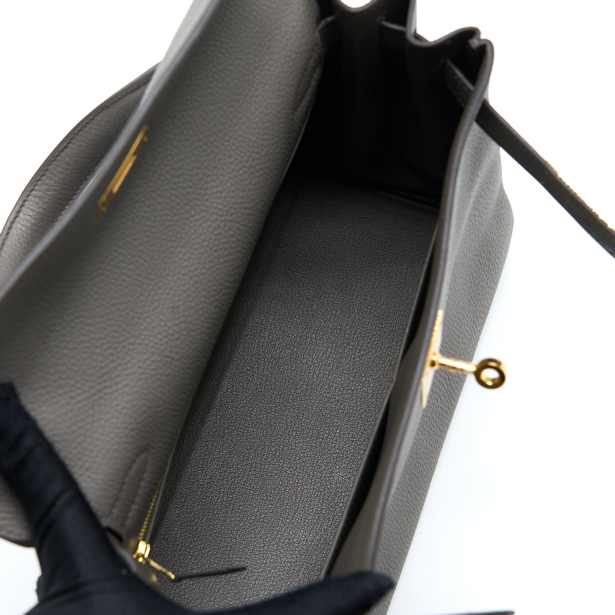 HERMES KELLY 28 TOGO GRIS ETAIN GHW