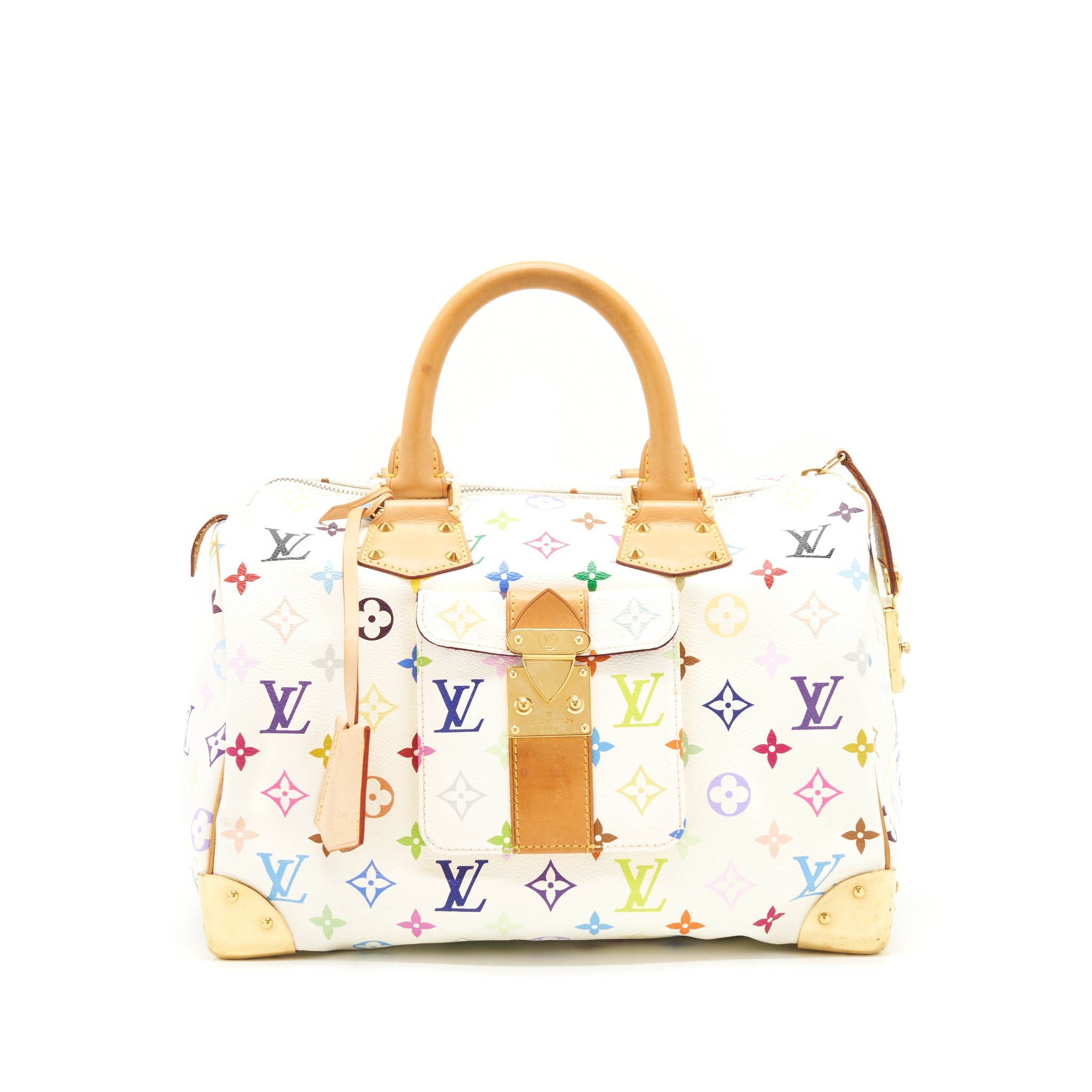 LOUIS VUITTON WHITE MONOGRAM MULTICOLOUR SPEEDY 30 BAG