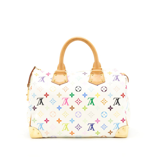 LOUIS VUITTON WHITE MONOGRAM MULTICOLOUR SPEEDY 30 BAG