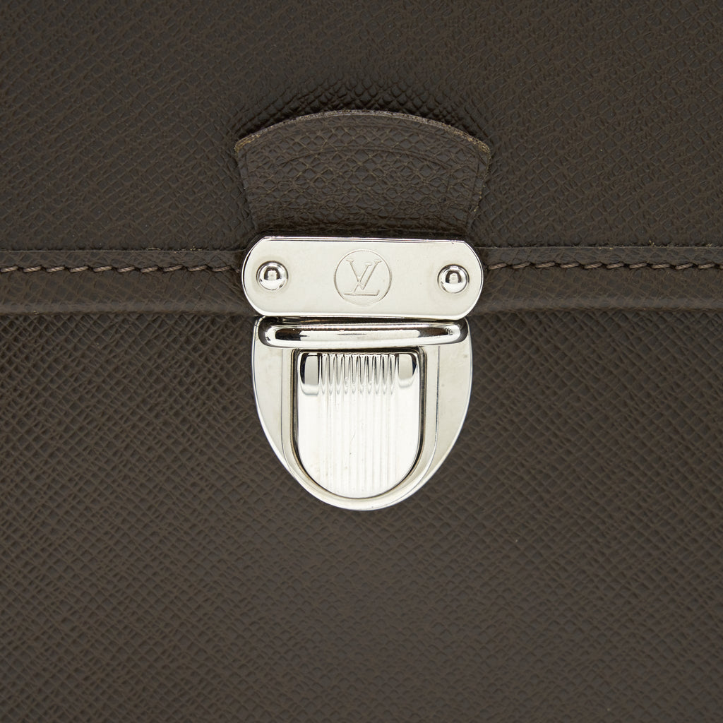 LOUIS VUITTON MEN’S LARGE BRIEFCASE WITH SHOULDER STRAP DARK BROWN SHW