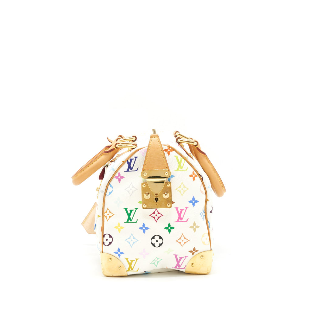 LOUIS VUITTON WHITE MONOGRAM MULTICOLOUR SPEEDY 30 BAG