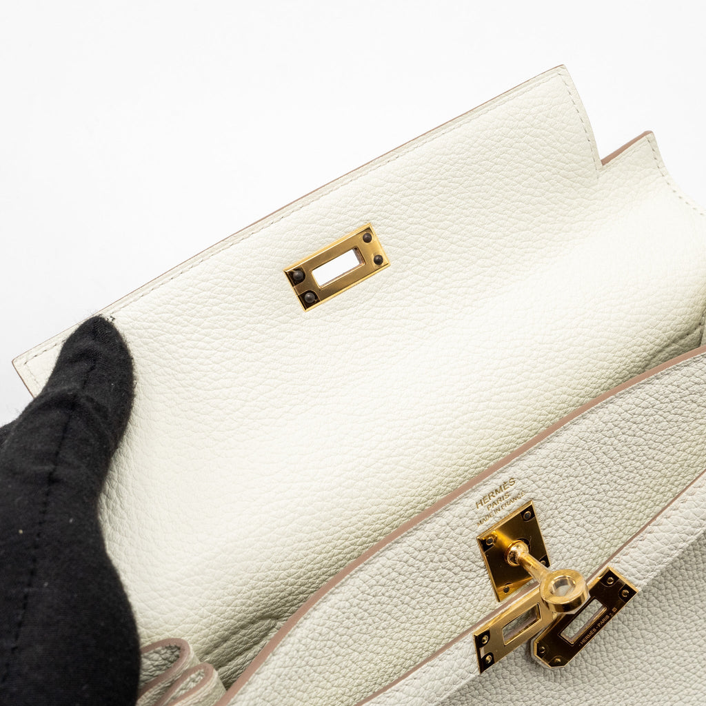 HERMES KELLY25 TOGO MUSHROOM GHW