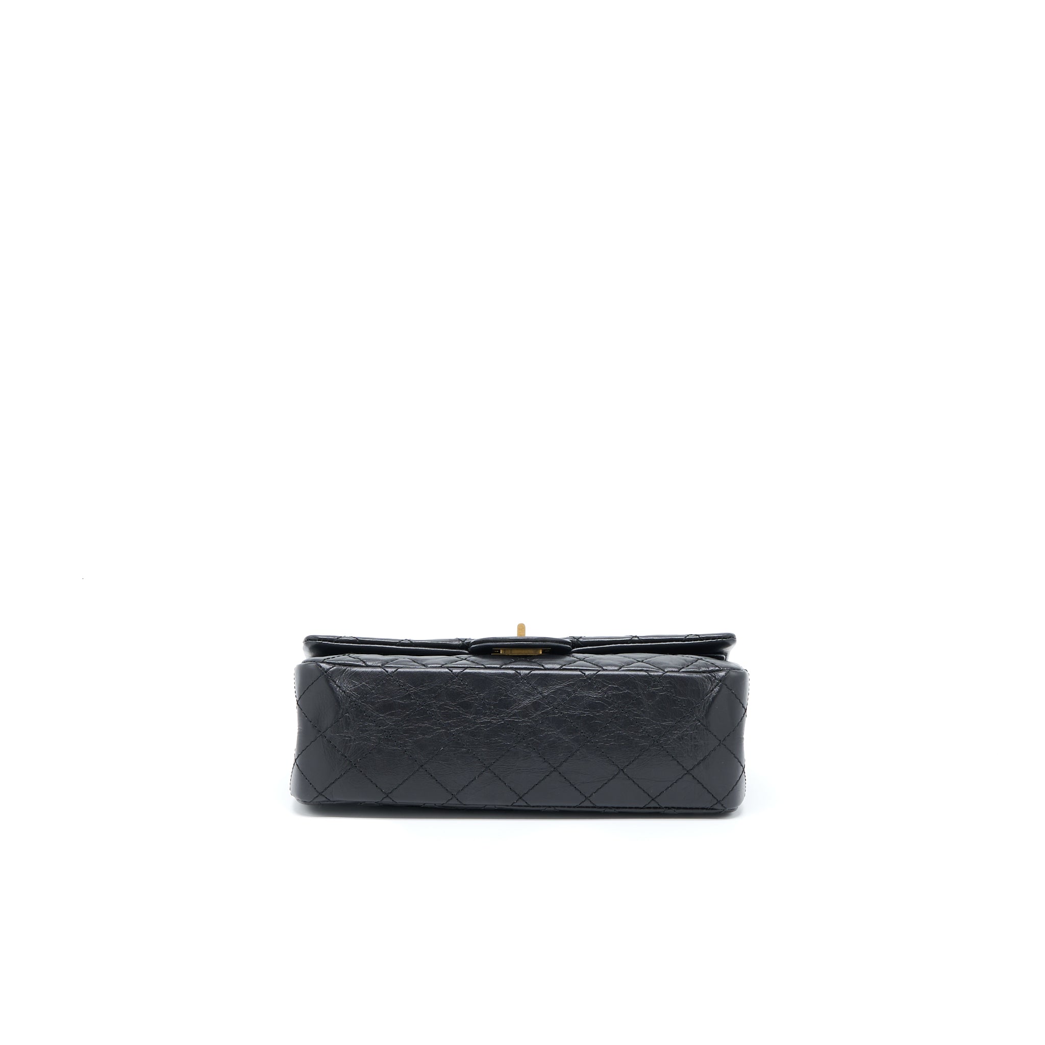 CHANEL SMALL 2.55 REISSUE FLAP BAG AGED CALFSKIN BLACK GHW