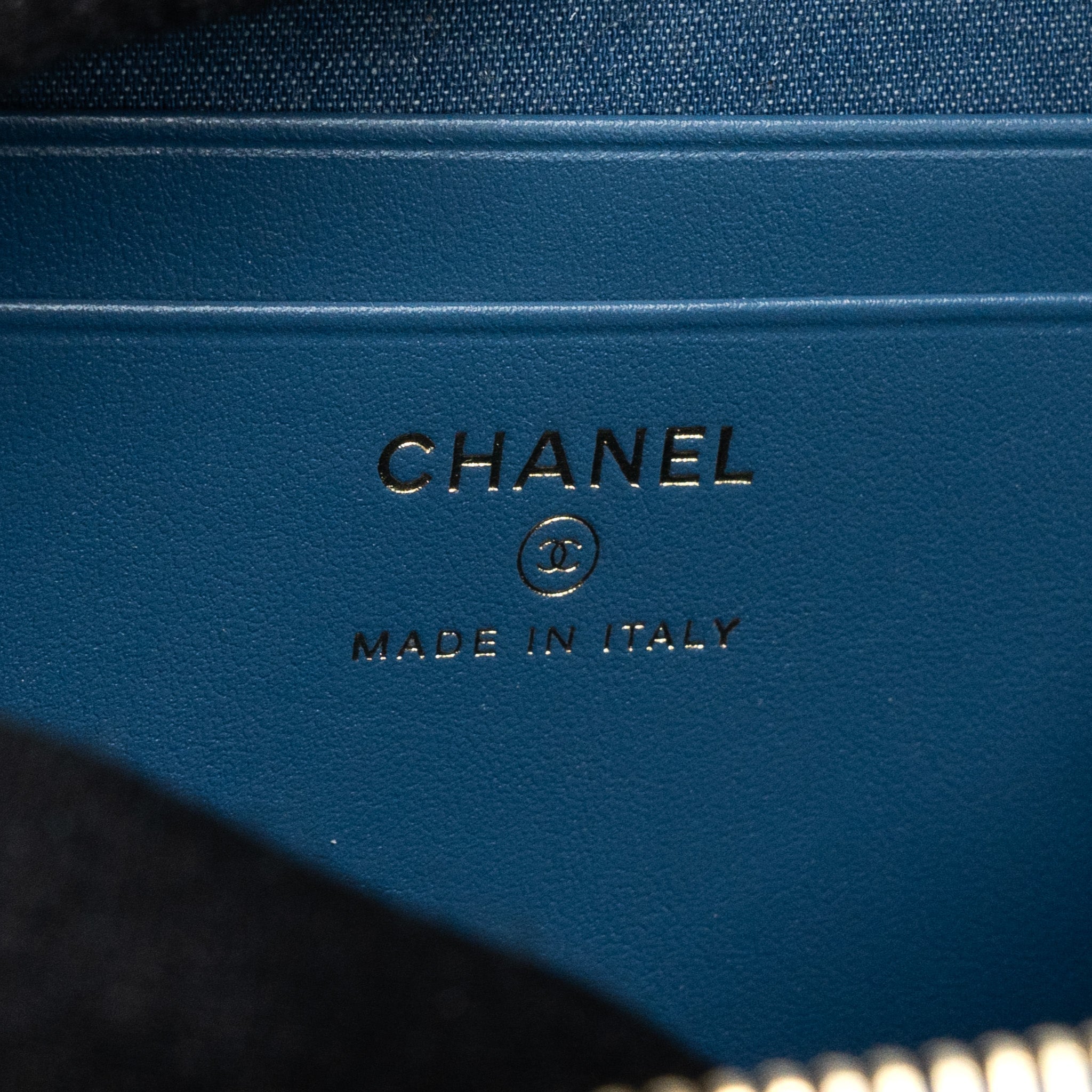 CHANEL PEARL CRUSH CAMERA BAG DENIM BLUE GHW