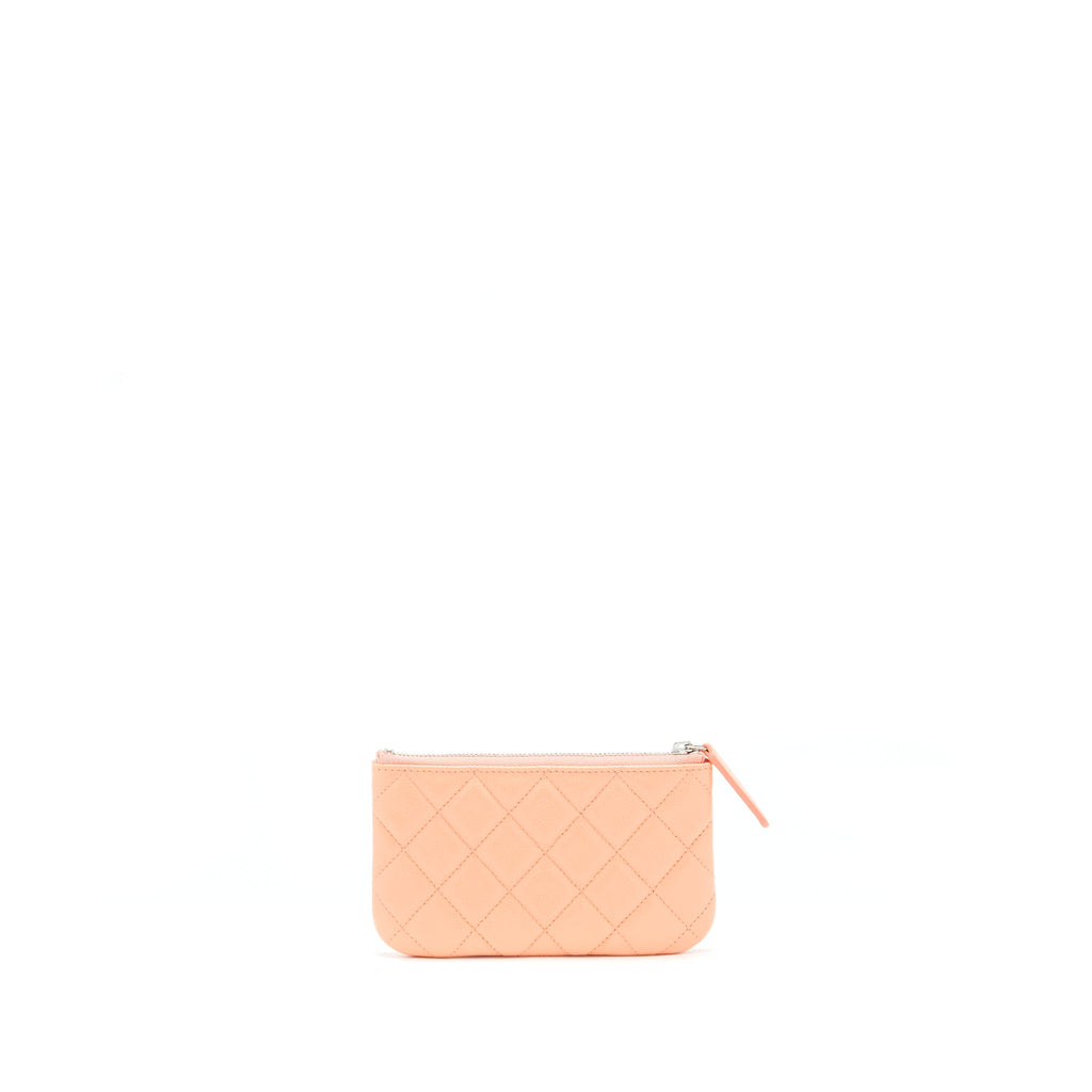 CHANEL MINI OCASE ZIP POUCH CORAL CAVIAR